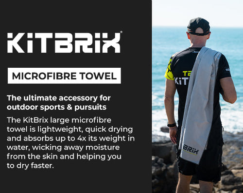 Sports towel, Super absorbent, machine washable microfiber towel for quick drying.