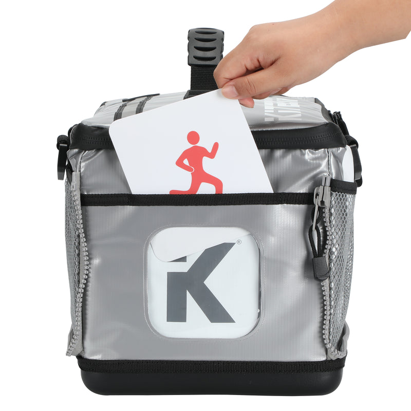 Silver Triathlon bag with side window for interchangeable sport icons