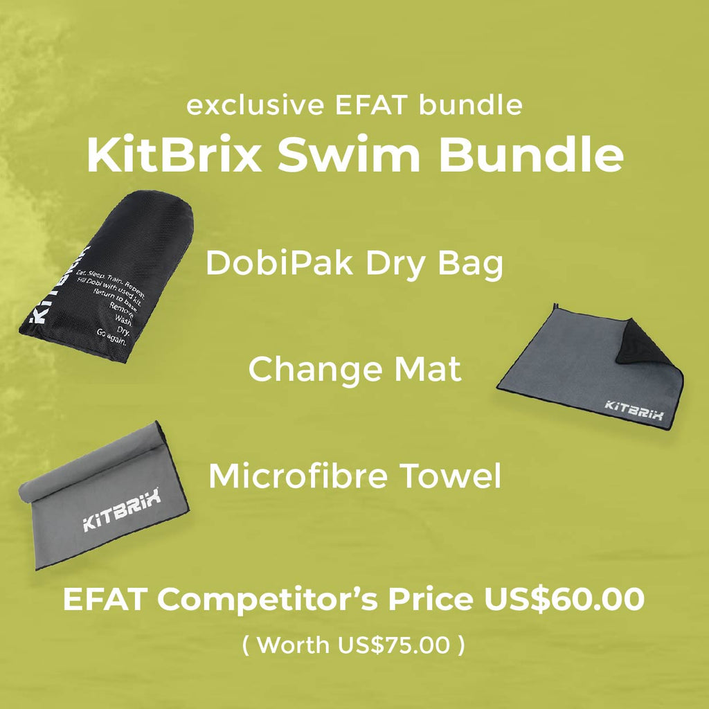 Swim Bundle including Waterproof floating bag, Surfing Mat and Microfibre Towel for travel.