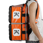 Adjustable shoulder strap for comfortable carrying of the orange sports gear bag