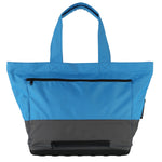 Recycled fabric tote bag featuring a back pocket to safely store your laptop