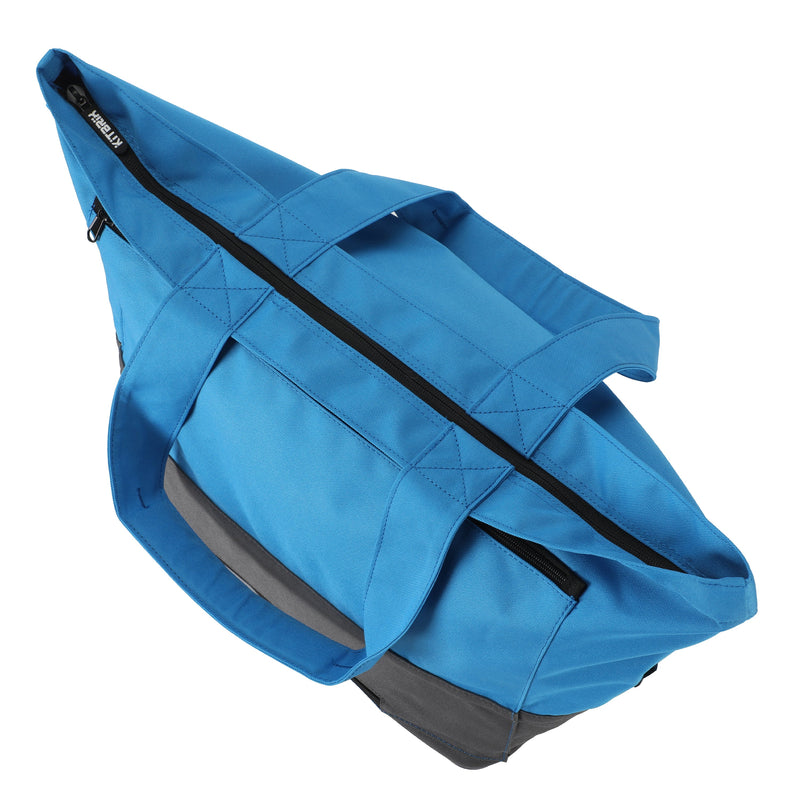 Recycled Shoulder tote bag with a durable zipper closure for secure storage